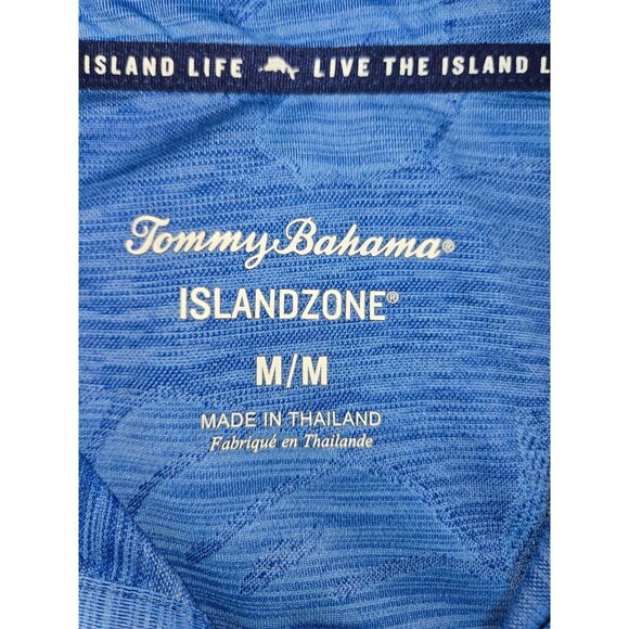 Tommy Bahama Mens Blue Islandzone Polo Medium Subtle Ocean Print - Picture 5 of 8